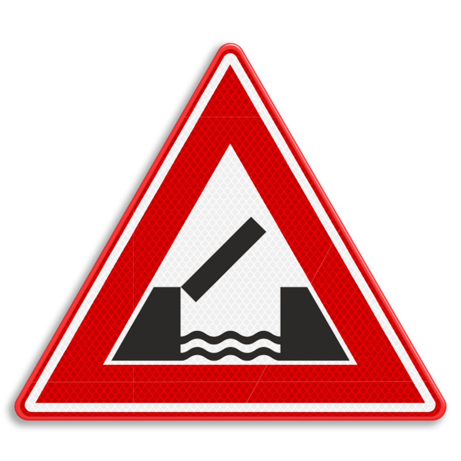 Verkeersbord RVV J15 - Waarschuwing beweegbare brug Verkeersbord RVV J15 - Waarschuwing beweegbare brug