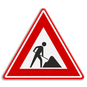 Traffic sign RVV J16 - Roadworks ahead warning