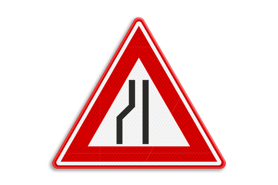 Traffic sign RVV J19 - Road narrows left