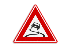 Traffic sign RVV J20 - Slippery road Traffic sign RVV J20 - Slippery road