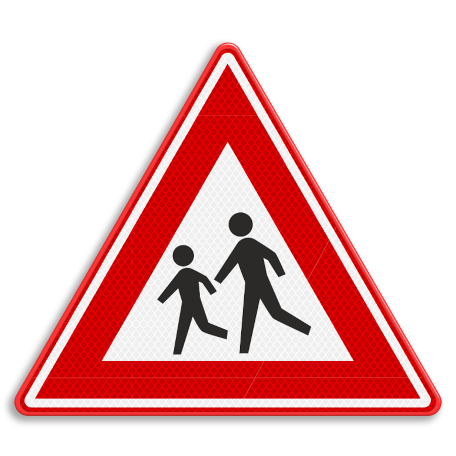 Verkeersbord RVV J21 - Waarschuwing overstekende kinderen
