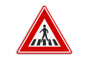 Verkeersbord RVV J22- Waarschuwing voetgangersoversteekplaats Verkeersbord RVV J22- Waarschuwing voetgangersoversteekplaats