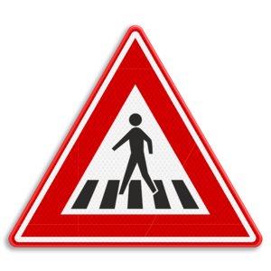 Traffic sign RVV J22 - Crossing for pedestrian warning