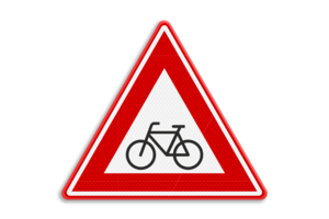 Verkeersbord RVV J24 - Waarschuwing fietsers en bromfietsers Verkeersbord RVV J24 - Waarschuwing fietsers en bromfietsers