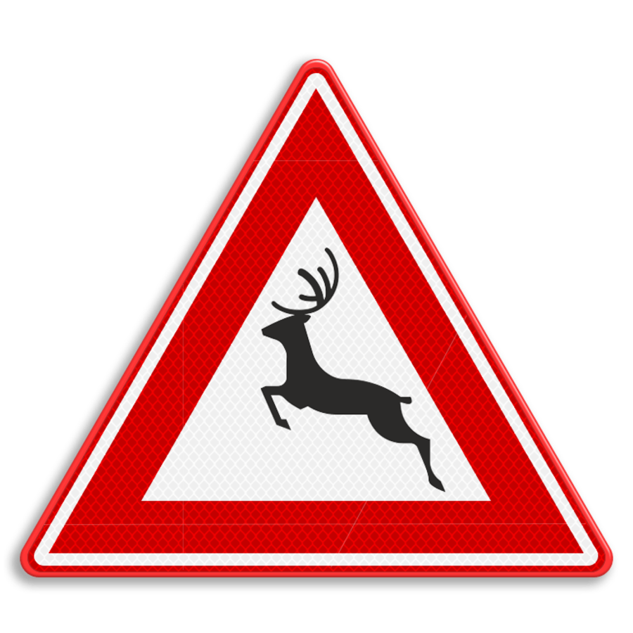 Traffic sign RVV J27- Deer crossing in area