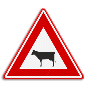 Traffic sign RVV J28 - Cattle crossing