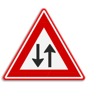 Verkeersbord RVV J29 - Waarschuwing tegenliggers Verkeersbord RVV J29 - Waarschuwing tegenliggers