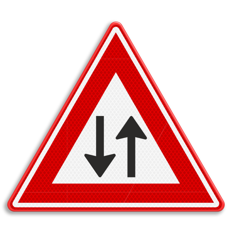 Traffic sign RVV J29 - Two-way traffic Traffic sign RVV J29 - Two-way traffic