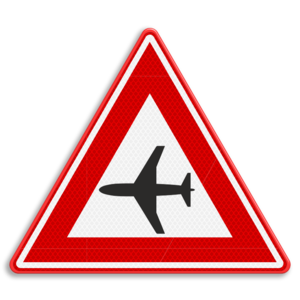 Traffic sign RVV J30 - Warning for low flying planes