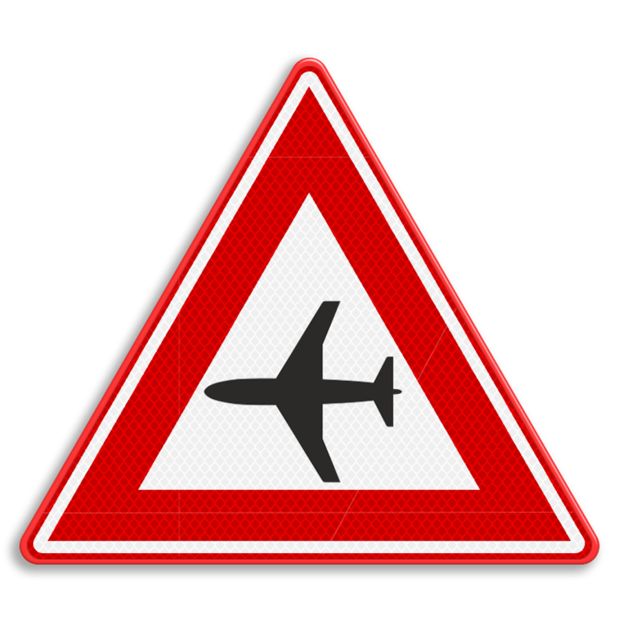 Traffic sign RVV J30 - Warning for low flying planes Traffic sign RVV J30 - Warning for low flying planes