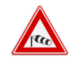 Traffic sign RVV J31 - Heavy crosswinds