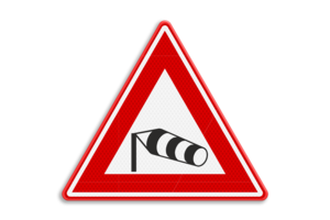 Traffic sign RVV J31 - Heavy crosswinds Traffic sign RVV J31 - Heavy crosswinds