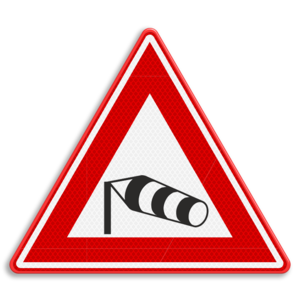 Traffic sign RVV J31 - Heavy crosswinds