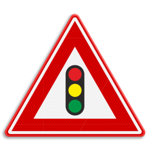 Traffic sign RVV J32 - Traffic lights ahead