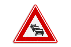 Traffic sign RVV J33 - Warning for traffic jam