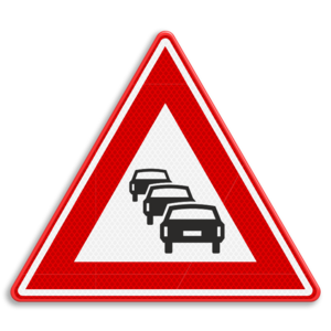 Verkeersbord RVV J33 - Waarschuwing file Verkeersbord RVV J33 - Waarschuwing file