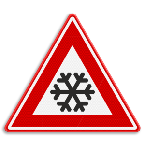Verkeersbord RVV J36 - Waarschuwing ijzel of sneeuw
