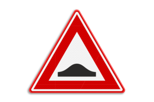 Verkeersbord RVV J38 - Waarschuwing verkeersdrempel Verkeersbord RVV J38 - Waarschuwing verkeersdrempel