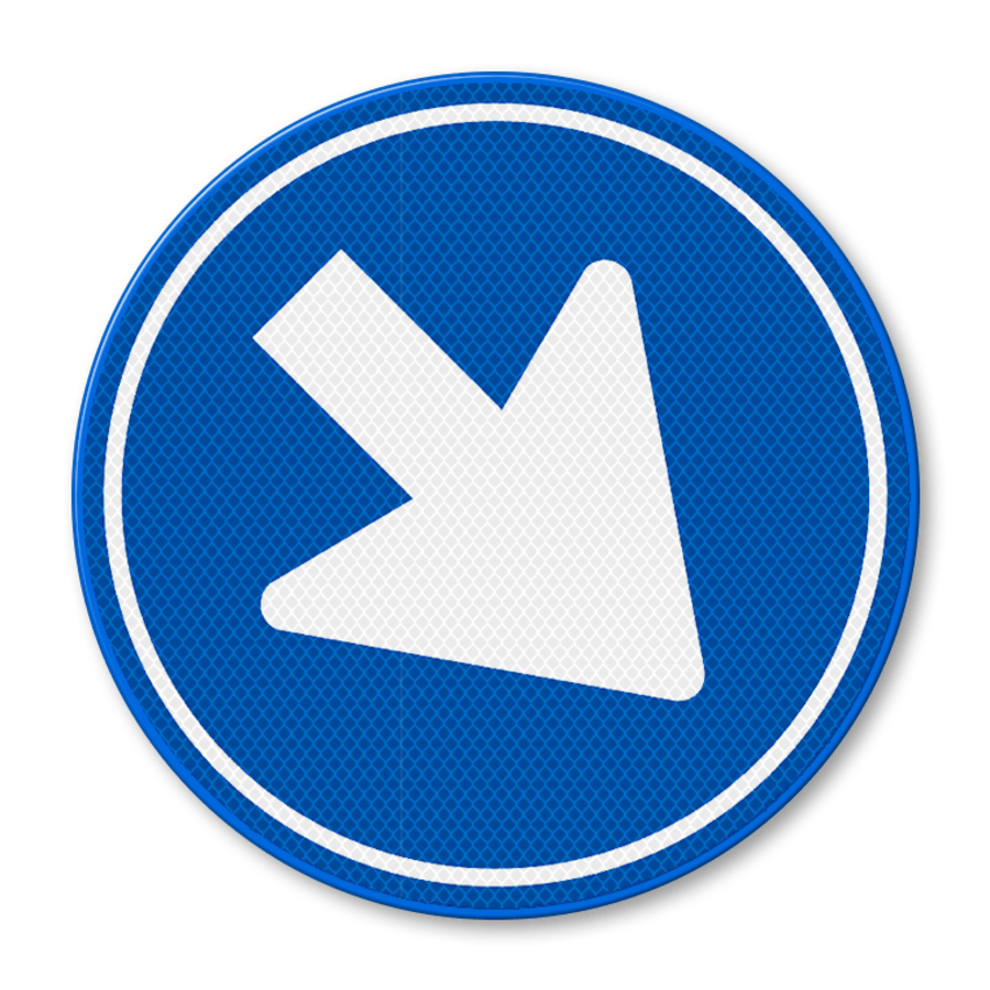 Verkeersbord RVV D02 - Gebod te passeren Verkeersbord RVV D02 - Gebod te passeren