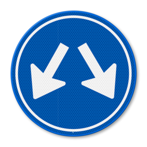 Traffic sign RVV D03 - Passing left or right mandatory