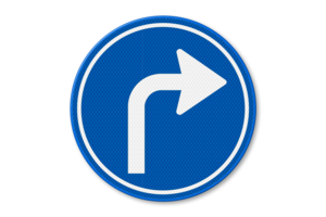 Traffic sign RVV D05r - Turn right compulsory