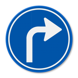 Verkeersbord RVV D05r - Verplichte rijrichting rechtsaf