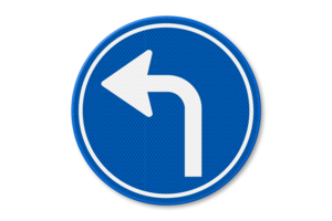 Traffic sign RVV D05l - Turn left compulsory Traffic sign RVV D05l - Turn left compulsory