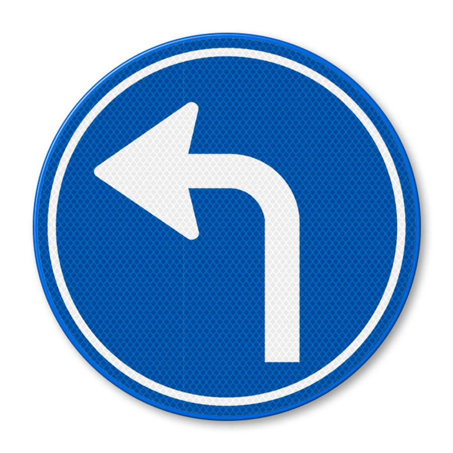 Traffic sign RVV D05l - Turn left compulsory