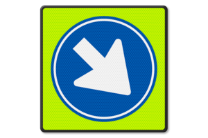 Traffic sign RVV D02 Fluor - Pass on right only Traffic sign RVV D02 Fluor - Pass on right only