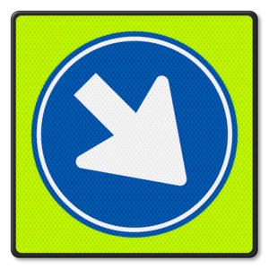 Verkeersbord RVV D02 Fluor - Gebod te passeren