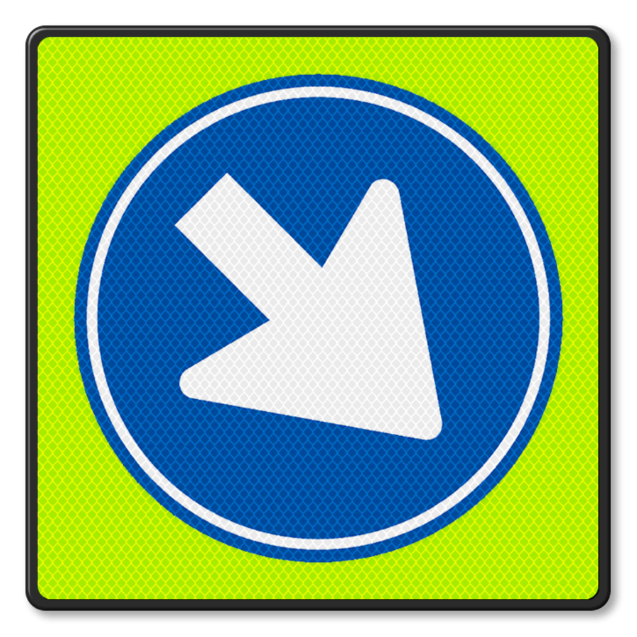 Traffic sign RVV D02 Fluor - Pass on right only