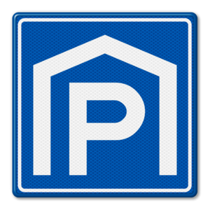 Verkeersbord RVV E105 - Parkeergarage, overdekte parkeerplaats