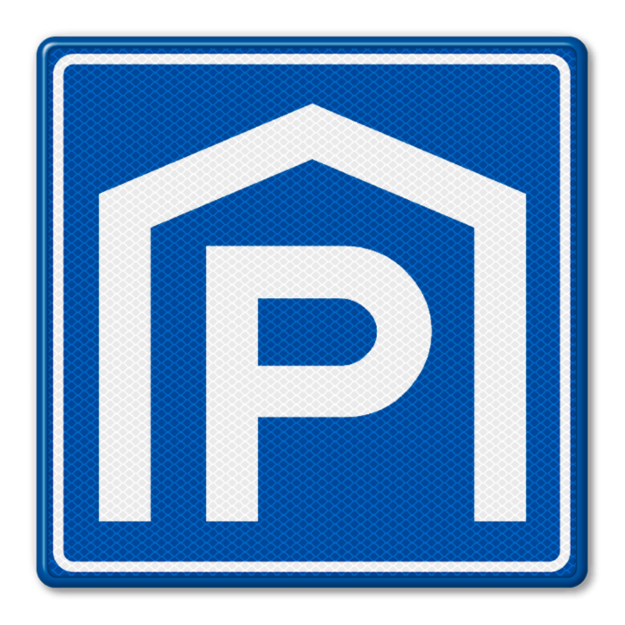 Verkeersbord RVV E105 - Parkeergarage, overdekte parkeerplaats