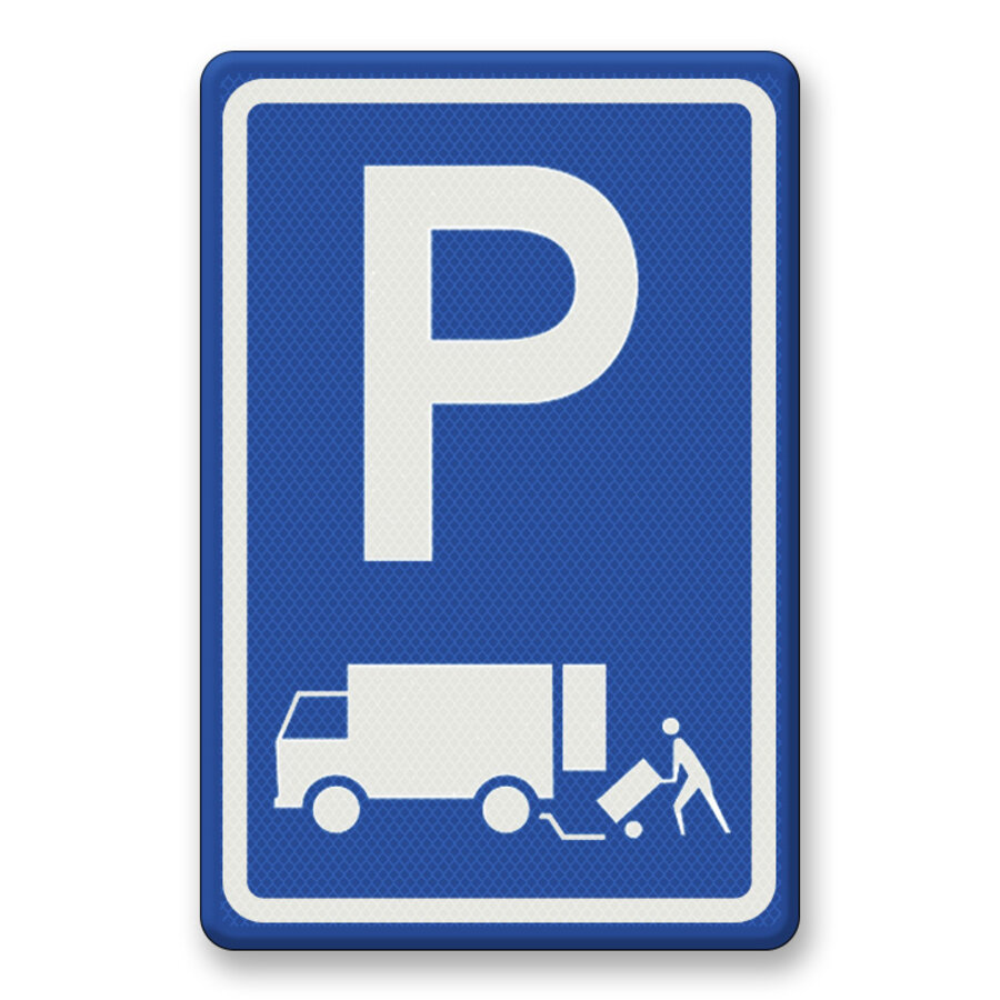 Verkeersbord RVV E07 - Parkeergelegenheid laden en lossen