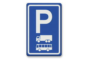 Verkeersbord RVV E08a - Parkeerplaats vrachtwagens en bussen