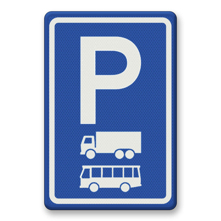 Verkeersbord RVV E08a - Parkeerplaats vrachtwagens en bussen