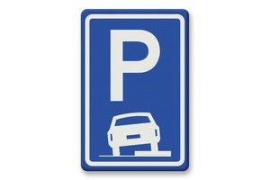 Traffic sign RVV E08b - Parking on sidewalk allowed Traffic sign RVV E08b - Parking on sidewalk allowed