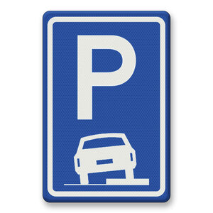 Verkeersbord RVV E08b - Parkeren op stoep toegestaan Verkeersbord RVV E08b - Parkeren op stoep toegestaan