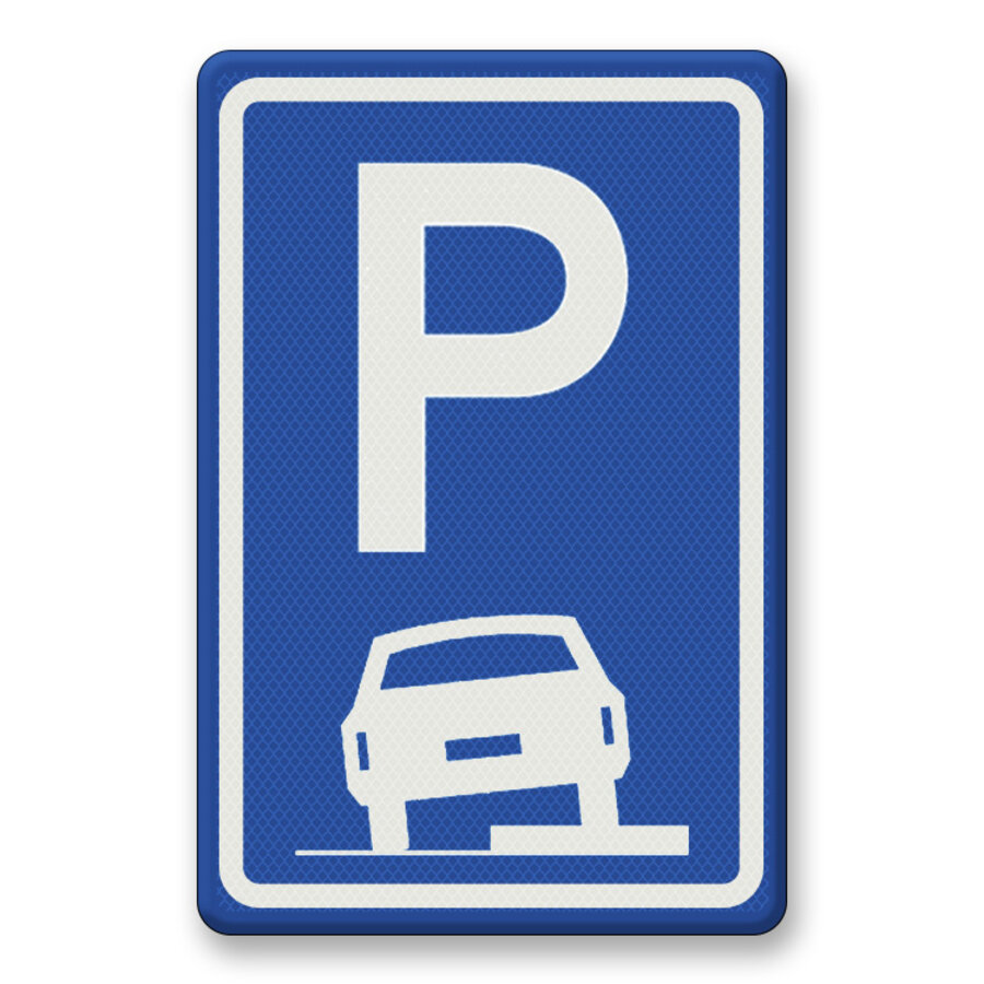 Verkeersbord RVV E08b - Parkeren op stoep toegestaan Verkeersbord RVV E08b - Parkeren op stoep toegestaan