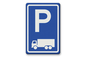 Verkeersbord RVV E08c - Parkeerplaats vrachtwagens