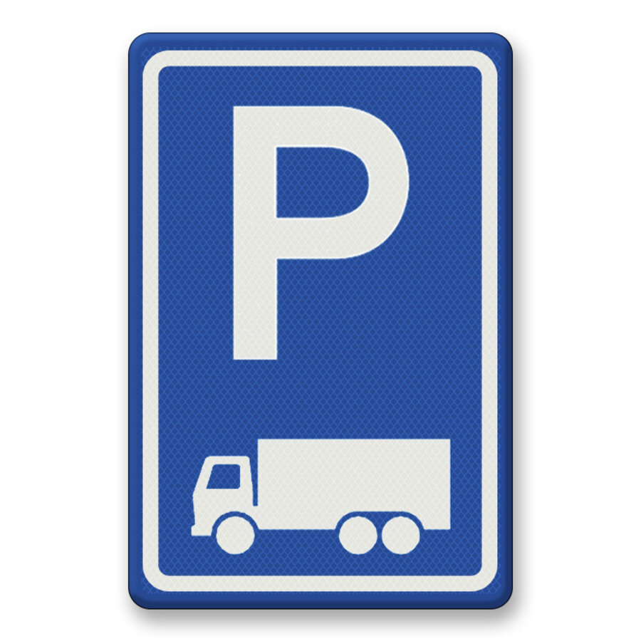 Verkeersbord RVV E08c - Parkeerplaats vrachtwagens