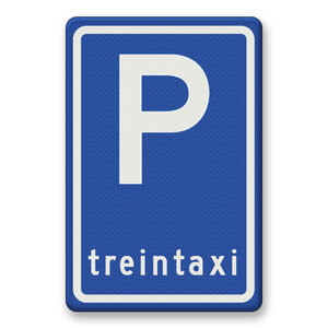 Verkeersbord RVV E08h - Parkeerplaats treintaxi