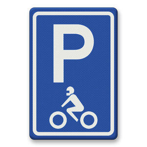 Verkeersbord RVV E08m - Parkeerplaats motoren