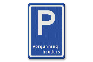 Traffic sign RVV E09 - Parking place for permit holders Traffic sign RVV E09 - Parking place for permit holders