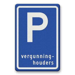 Verkeersbord RVV E09 - Parkeerplaats vergunninghouders