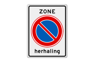 Verkeersbord RVV E01zbh - Herhaling parkeerverbod zone Verkeersbord RVV E01zbh - Herhaling parkeerverbod zone
