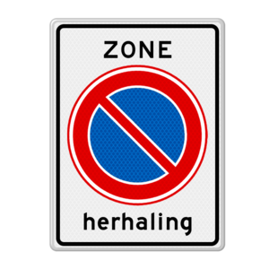 Traffic sign RVV E01zbh - Repeat no parking zone