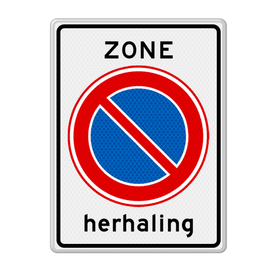 Verkeersbord RVV E01zbh - Herhaling parkeerverbod zone Verkeersbord RVV E01zbh - Herhaling parkeerverbod zone
