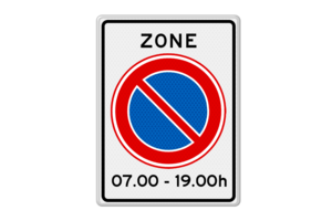 Verkeersbord RVV E01zbt - Parkeerverbod zone voor bepaalde tijd Verkeersbord RVV E01zbt - Parkeerverbod zone voor bepaalde tijd