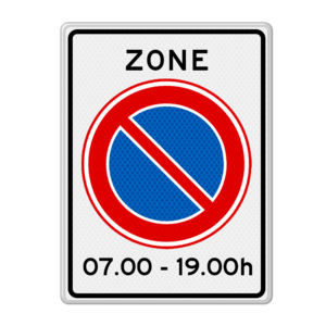 Traffic sign RVV E01zbt - No-parking zone for a fixed time Traffic sign RVV E01zbt - No-parking zone for a fixed time